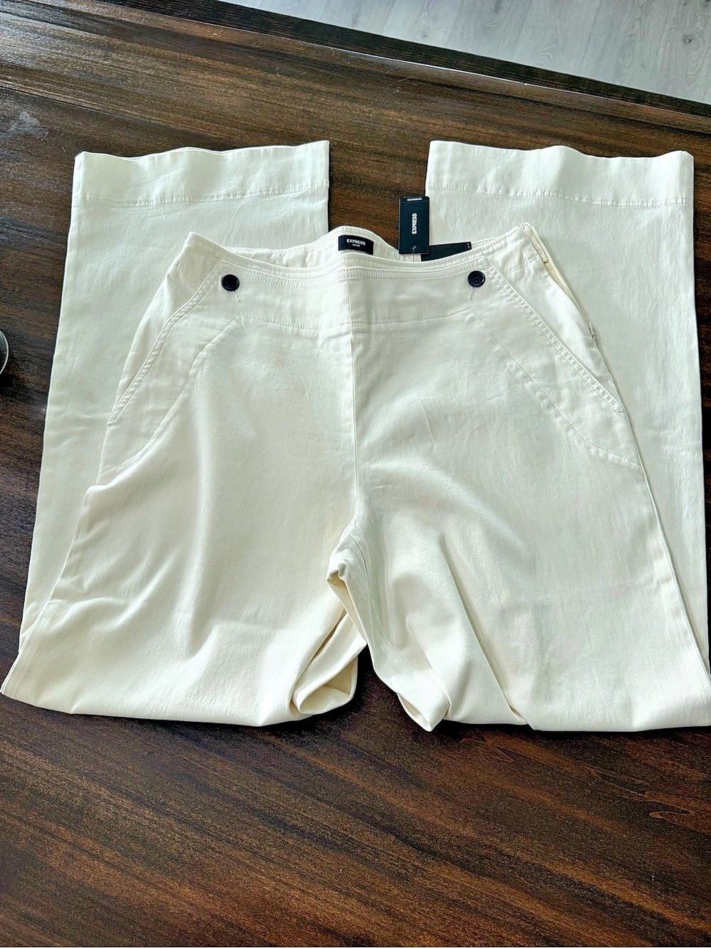 Express High Waisted Wide Leg Pants White Size 10